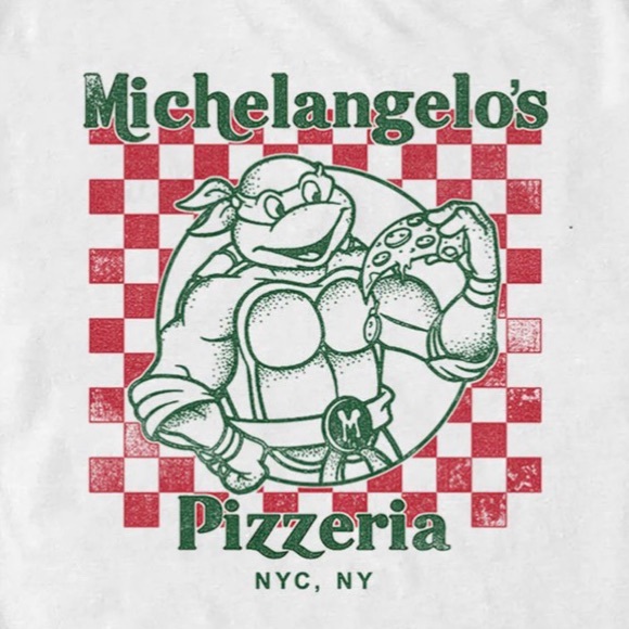Michelangelo's Pizzeria NYC Teenage Mutant Ninja Turtles Shirt TMNT - NWOT - Picture 2 of 4